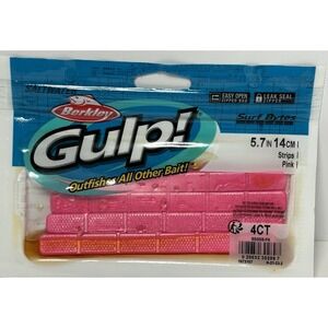 Berkley‎ Gulp! Saltwater Surf Bytes Baitfish 5.7" USA Pink 4 CT